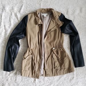 H&M - Faux Leather Cargo Jacket - Size 4